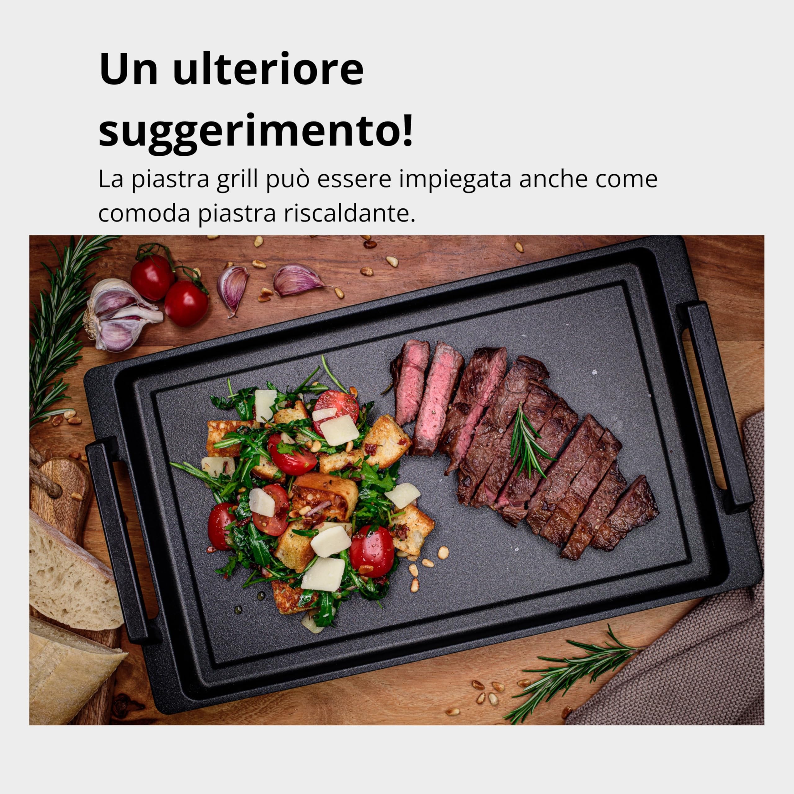 Padella preferita – Teppanyaki con manici laterali, 41 x 24 cm, per tutti i piani cottura e forno
