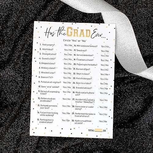 Miniatura 2 de DISTINCTIVS Has The Grad Ever - Juego de fiesta de graduación - 25 cartas, clase de 2025 divertidas ideas y actividades de juegos de fiesta