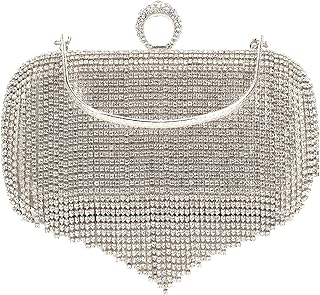 pochette da donna con glitter, elegante borsa da sera lucida, con strass, per matrimoni, feste