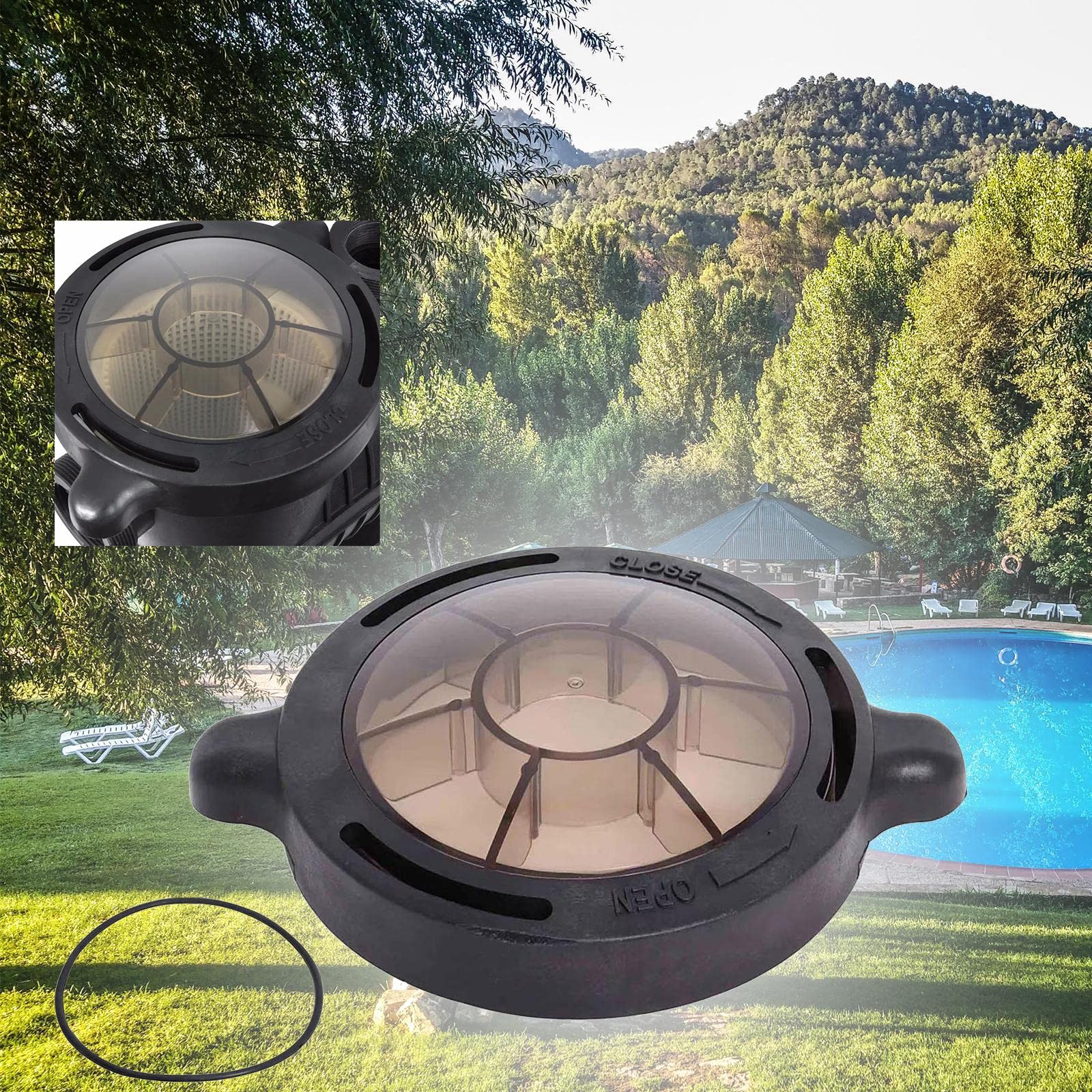 Couvercle Universel pour Pompe de Piscine, Filtre et Crépine, Accessoire de Rechange avec Joint, Conception Adaptée, avec Boucle