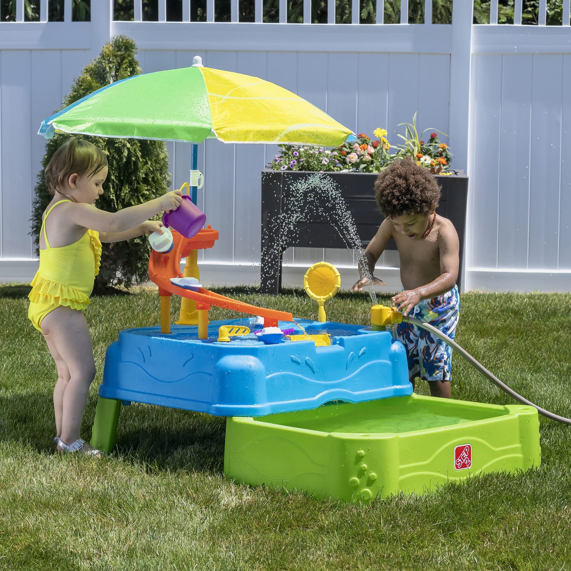 Step2 Waterpark Wonders TwoTier Water Table Kids Water Table,Blue
