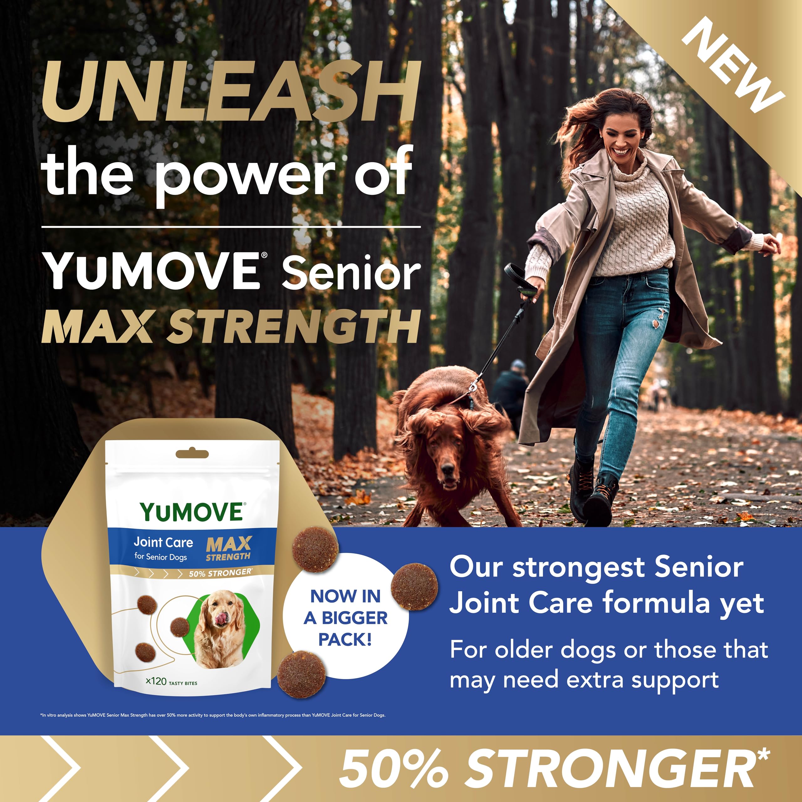 YuMOVE Max Strength Joint Supplement for Senior Dogs Essential Dog Hip and Joint Aid for Senior Dogs with Glucosamine Chondroitin - Image 3