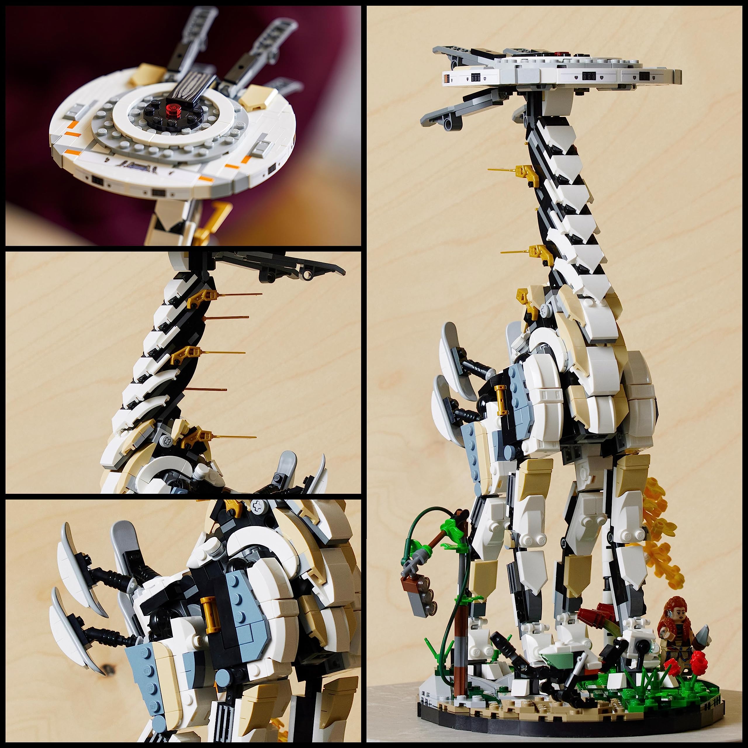 LEGO Horizon 76989 Forbidden West: Żyraf: Zestawy do budowania, Klocki, model popularnej maszyny z podstawką do ekspozycji oraz figurką Aloy i figurką czujki, dla dorosłych graczy (1222 elementy)
