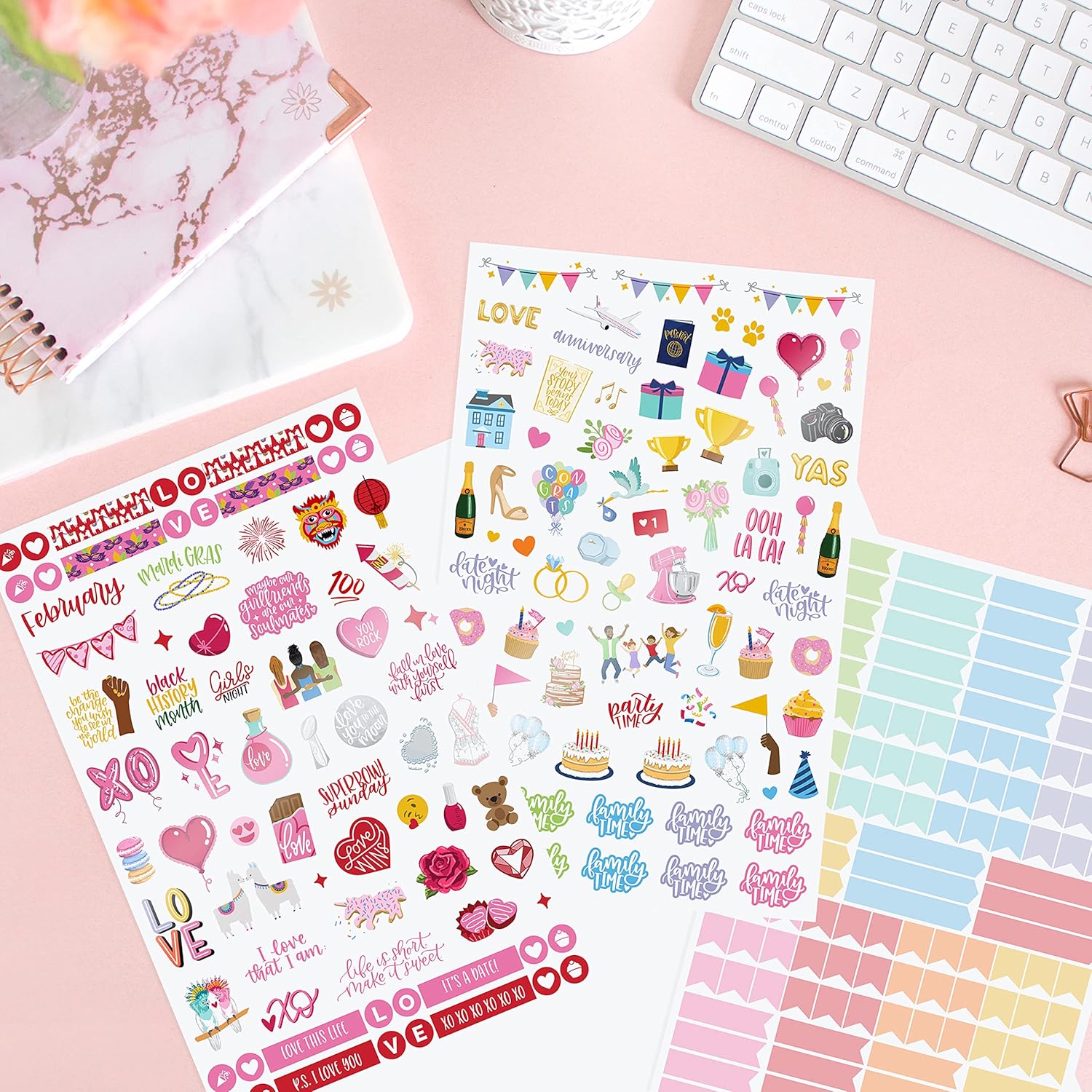 bloom daily planners Monthly Celebrations Planner Stickers for Calendar Decorating, Planning, Scrapbooking, etc. - Holiday, Seasonal, & General Events/Occasions (14 Sheets, 1,100+ Stickers per Pack) : Office Products