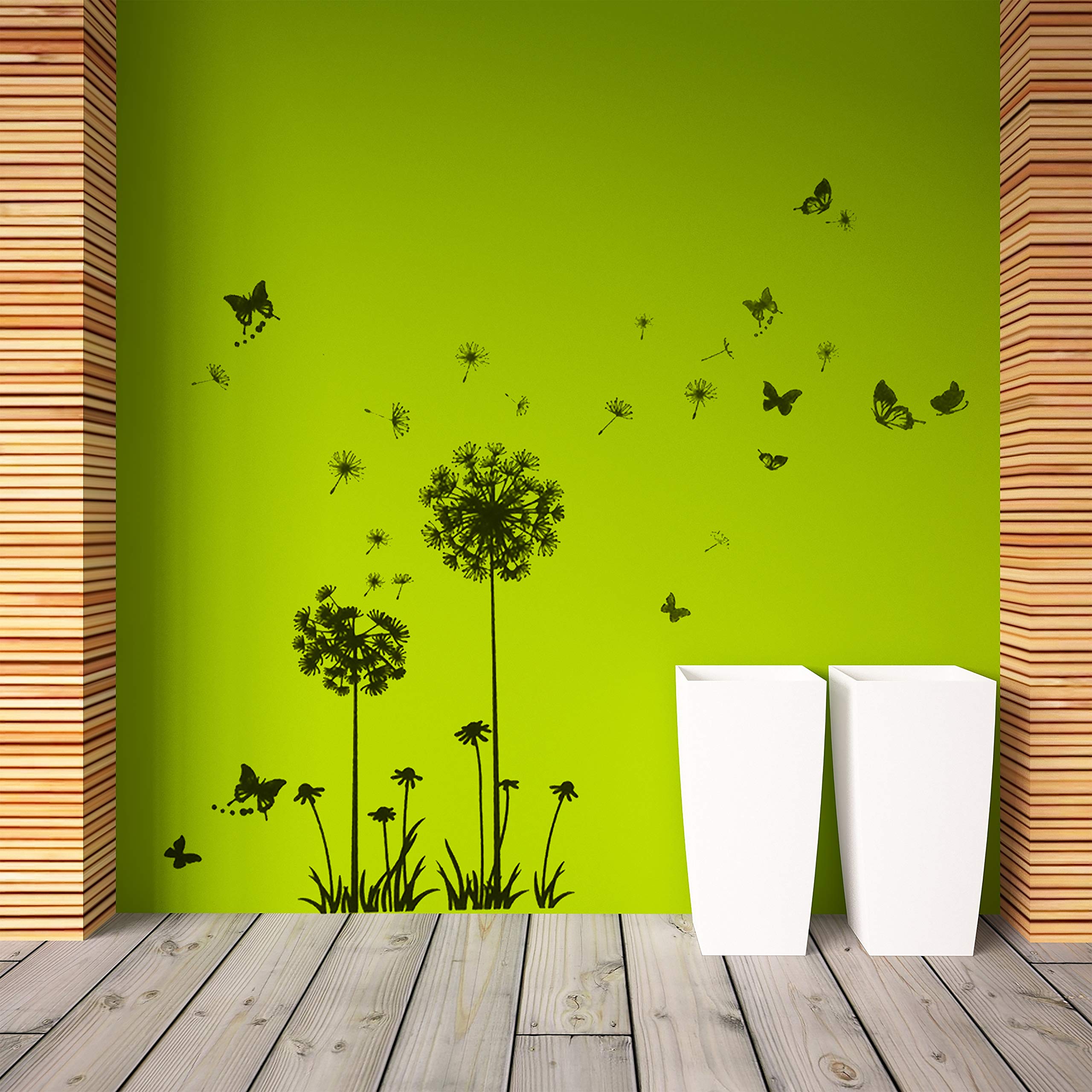 WALPLUSRemovable Dandelion Wall Stickers, Vinyl Mural Art Decals for Kids Room, Nursery, Bedroom Decor