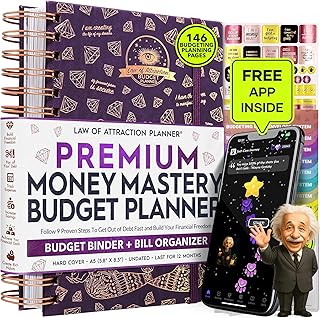 Finanzplaner & Monatsbudget Organizer – 12-Monats-Budgetbuch zur Geldverwaltung | Undatierter A5 Deluxe Budget-Planer mit Ausgaben-Tracker, Zielsetzung & Sparübersicht