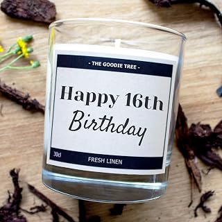Happy 16th Birthday 30cl Scented Candle - Free UK Delivery- Free Gift Box - Birthday Gift Idea