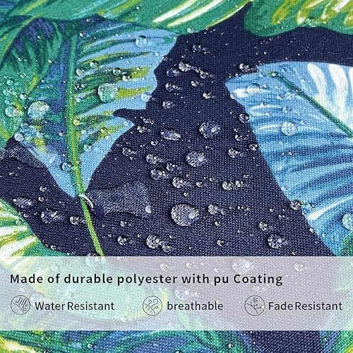 Miniatura 4 de Paquete de 2 fundas de almohada lumbar impermeables para exteriores, fundas de almohada rectangulares decorativas con doble estampado para patio,