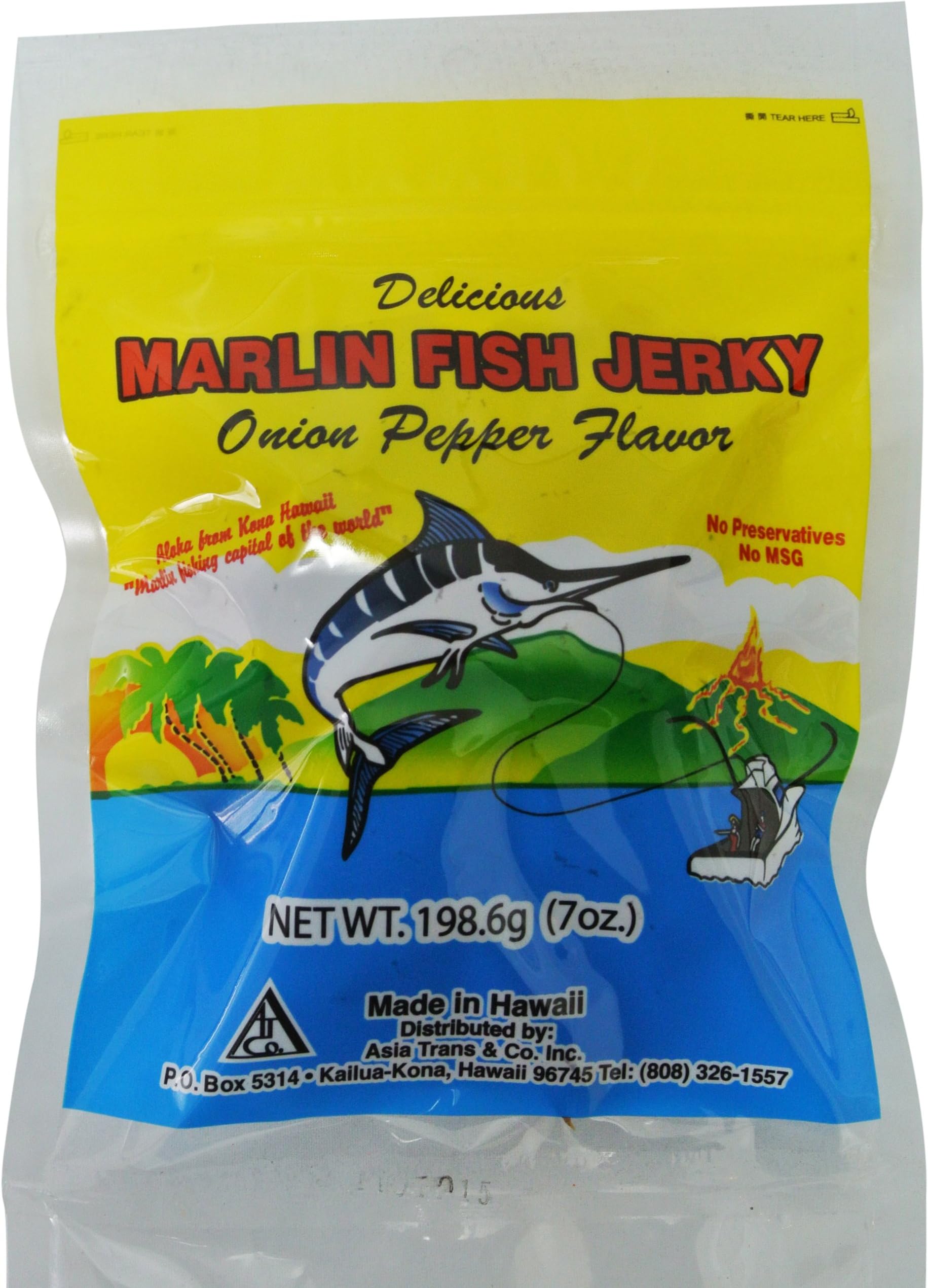 Hawaiian Marlin Jerky Onion Pepper 7 Oz Bag by Hawaii Snacks