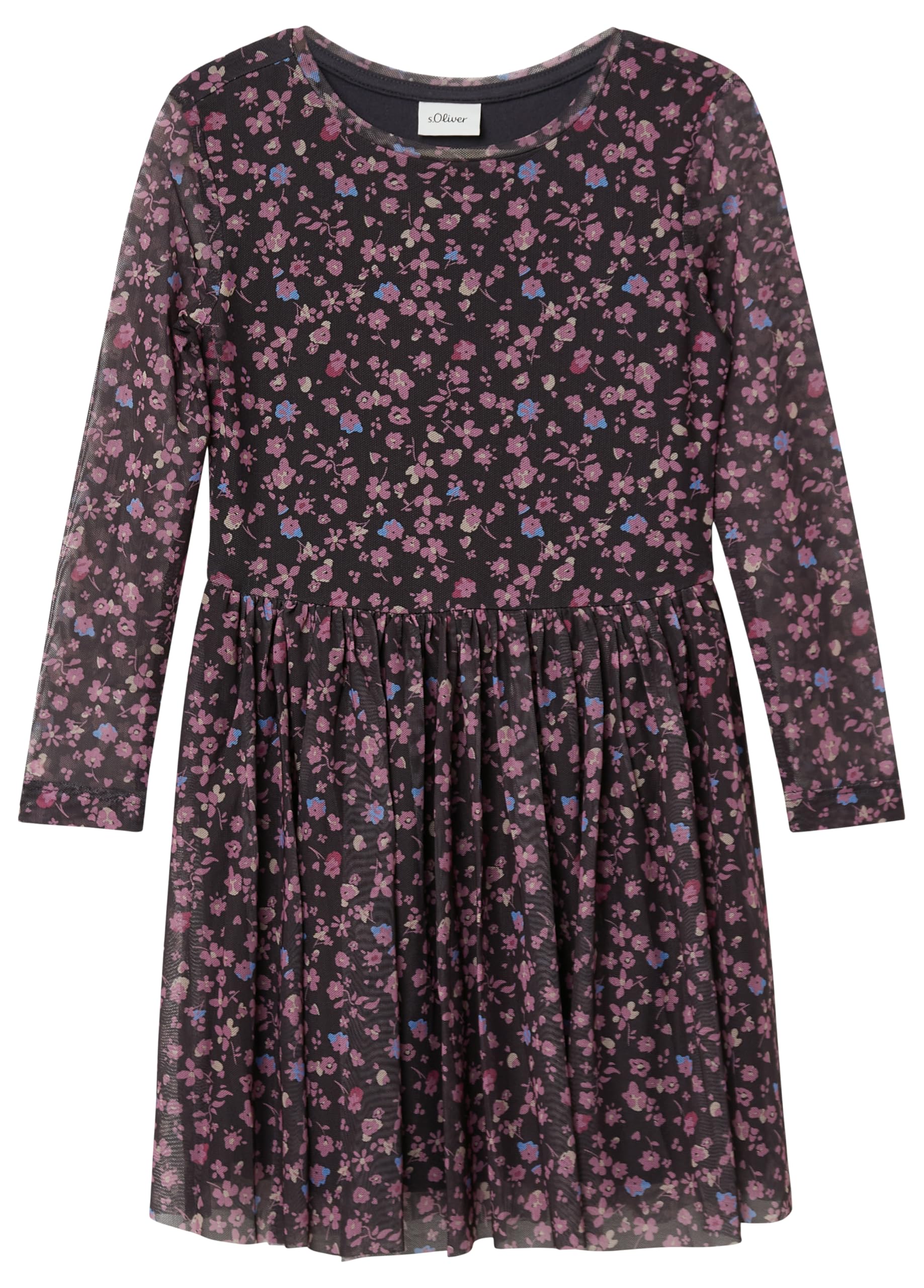 s.Oliver Langärmeliges Meshkleid mit Jerseyfutter und All-Over-Print