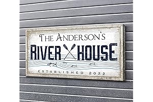 Custom River House Sign with Family Name: Express River Pride!