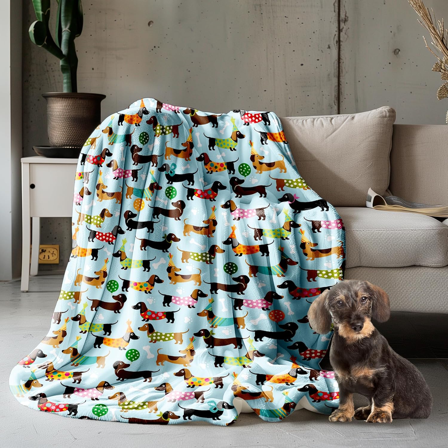 Dachshund Fleece Flannel Blanket – Cute Wiener Dog Throw for Girls, Boys & Puppy Lovers – 40″x30″ for Baby, Toddler/Pets Dachshund Fleece Flannel Blanket – Cute Wiener Dog Throw for Girls, Boys & Puppy Lovers – 40″x30″ for Baby, Toddler/Pets