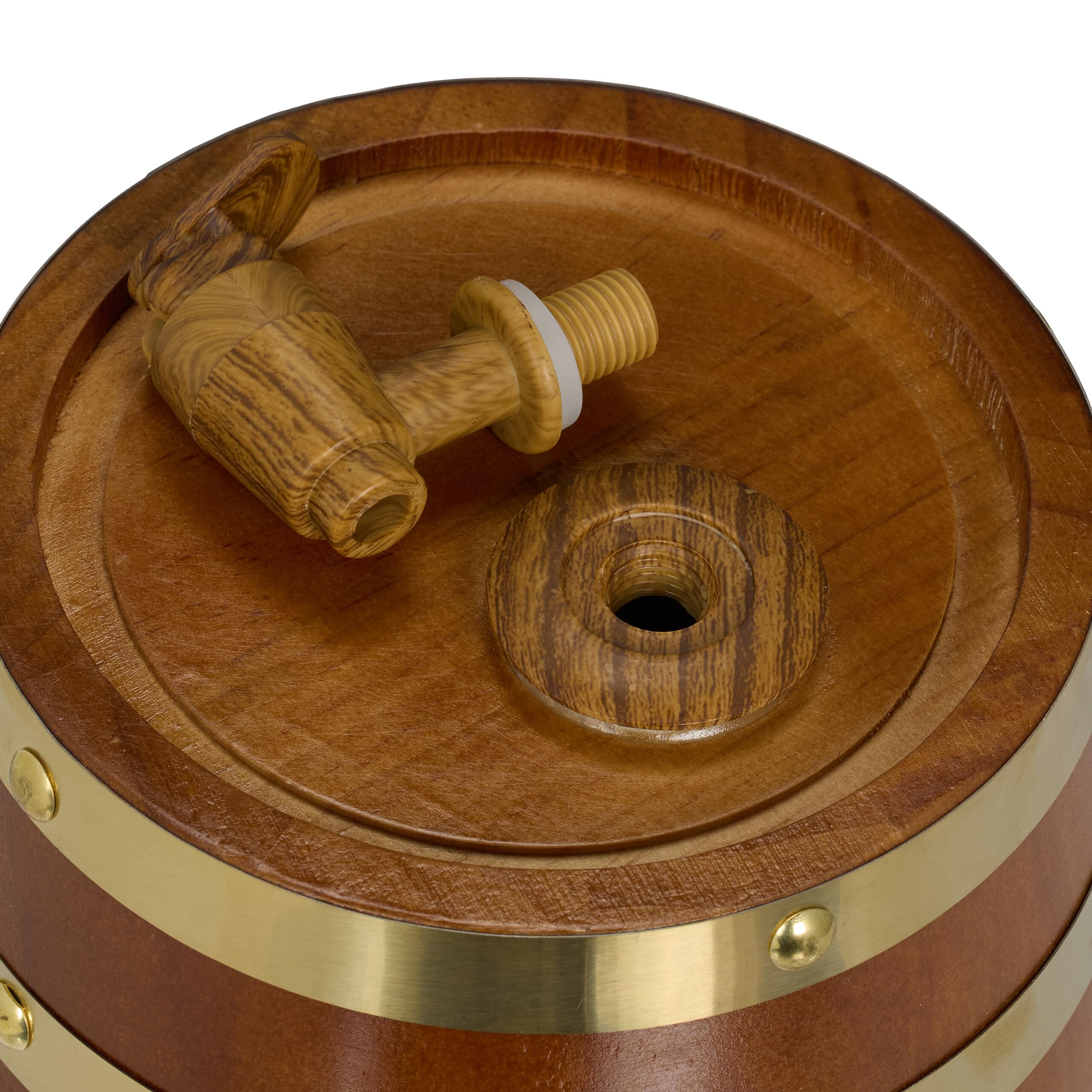 Relaxdays Fût 1,25 l, en Bois, Robinet, Support, pour Stocker Votre vin ou spiritueux préféré, Marron foncé