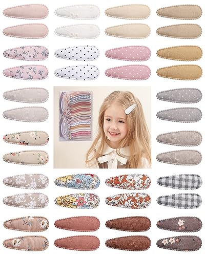 doboi 40 pinzas para el pelo de 2.2 pulgadas con estampado floral para bebé niña, clips antideslizantes envueltos a presión, accesorios para el