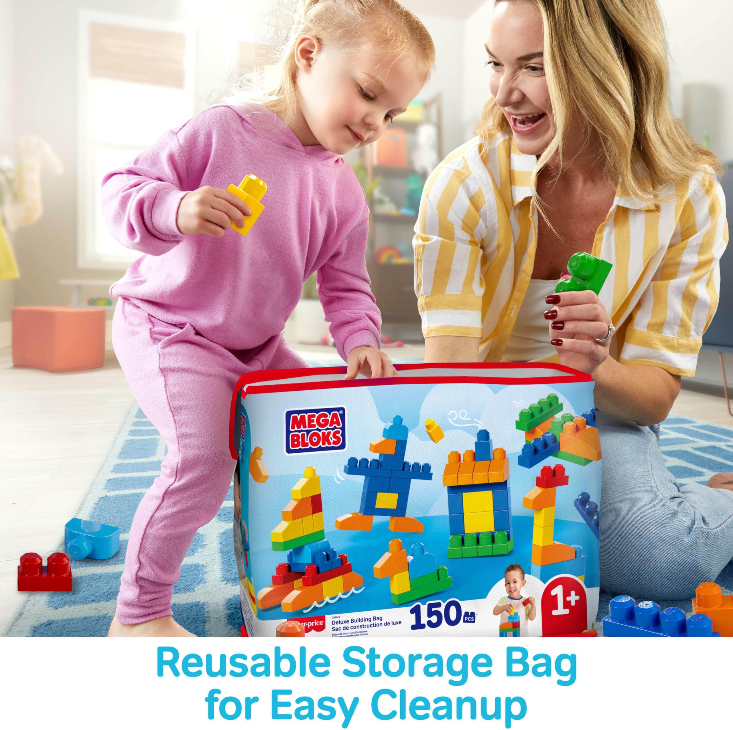 Mega Bloks First Builders Deluxe Building Bag Toddler Block Toys Set, Red — Amazon image 5