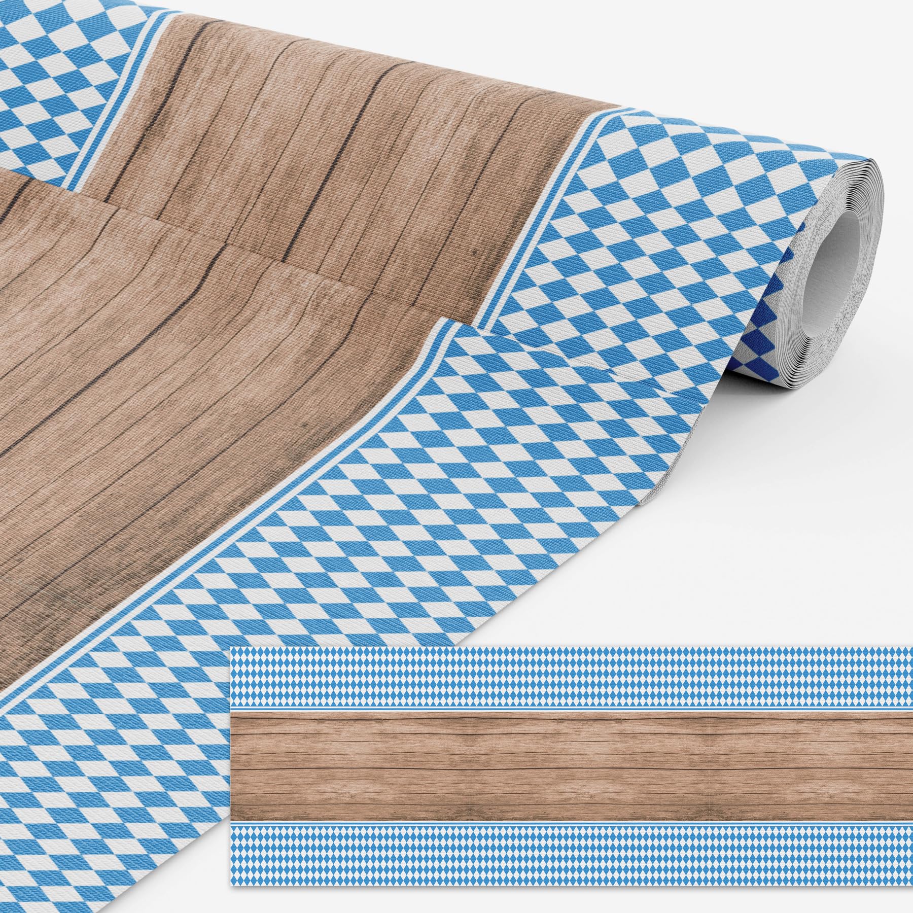 itenga Set bayrische Deko blau weiß - Tischläufer Servietten und Bierdeckel Schee dass'd do bist/An Guadn 30 x 30cm 3-lagig 20 Stück für Oktoberfest Grillfeste und andere Feiern