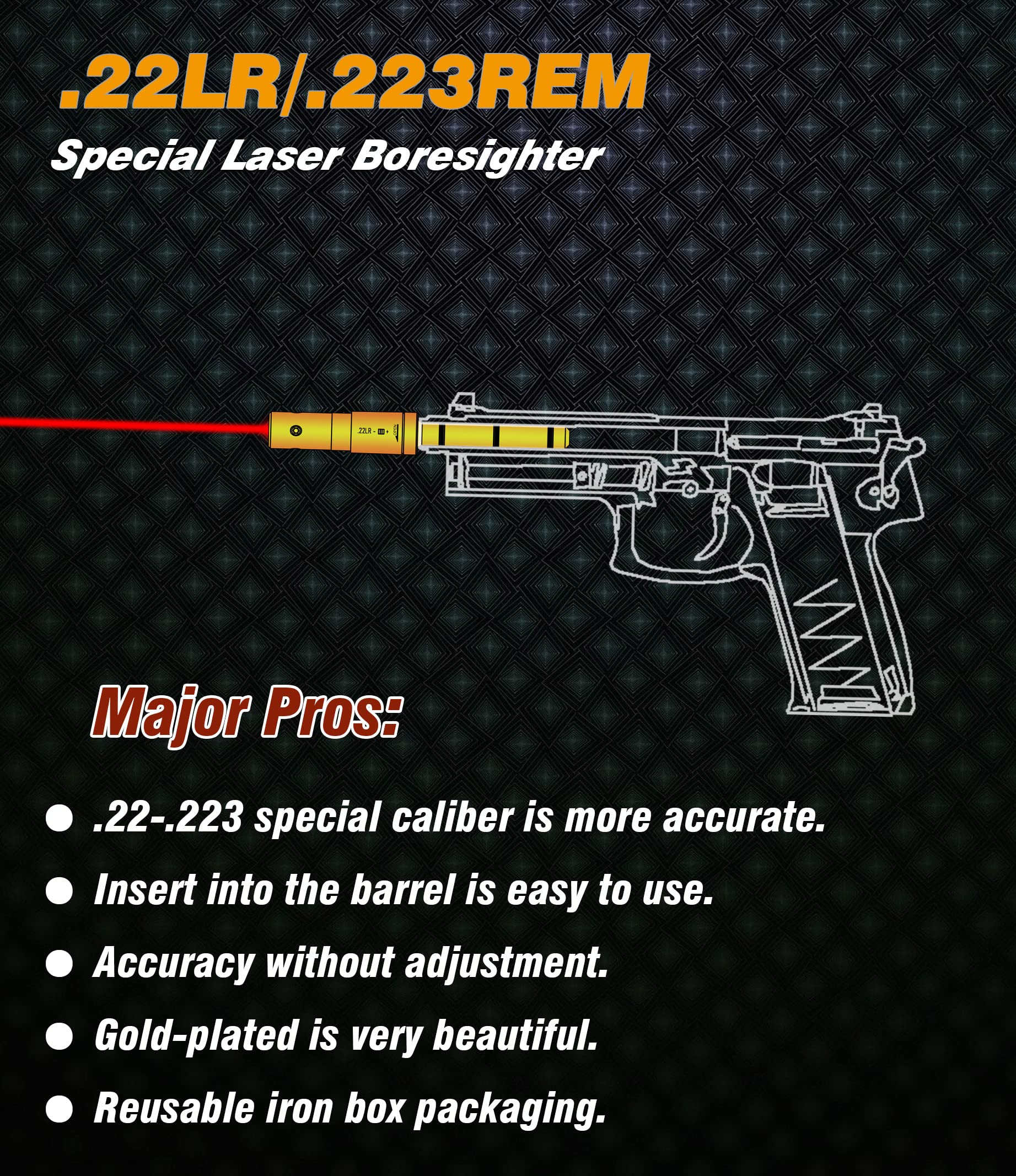 BOOLIT EYE Special Laser Boresighter End Barrel Laser Bore Sight Accurately and Easy to Fit Revolvers Pistols Rifle and Air Guns — view 6