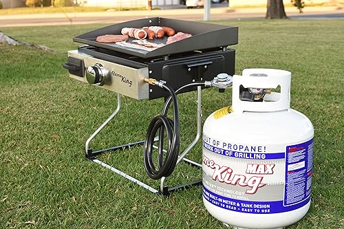 Miniatura 3 de Flame King FK-GRD-REGHS6 pies adaptador de manguera regulador de gas propano de 6 pies conecta al tanque de 20 libras para parrilla de mesa