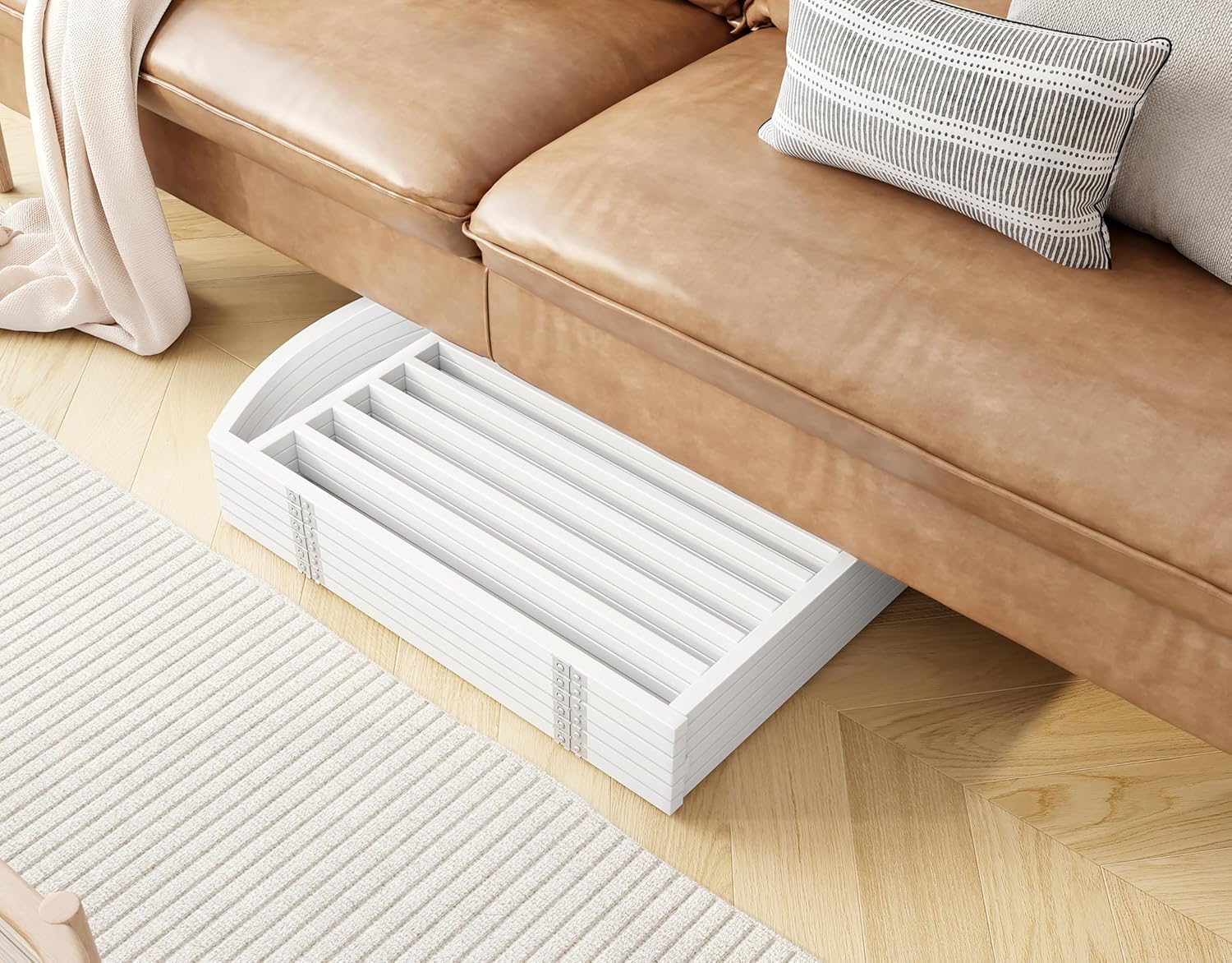 Folding No-Assembly Freestanding Dog Gate with Door,32" Heights Foldable Pet Fence,144" Extra Wide Accordion Puppy Folding Playpen for Doorways,House,Stairs (6 Panels,White)