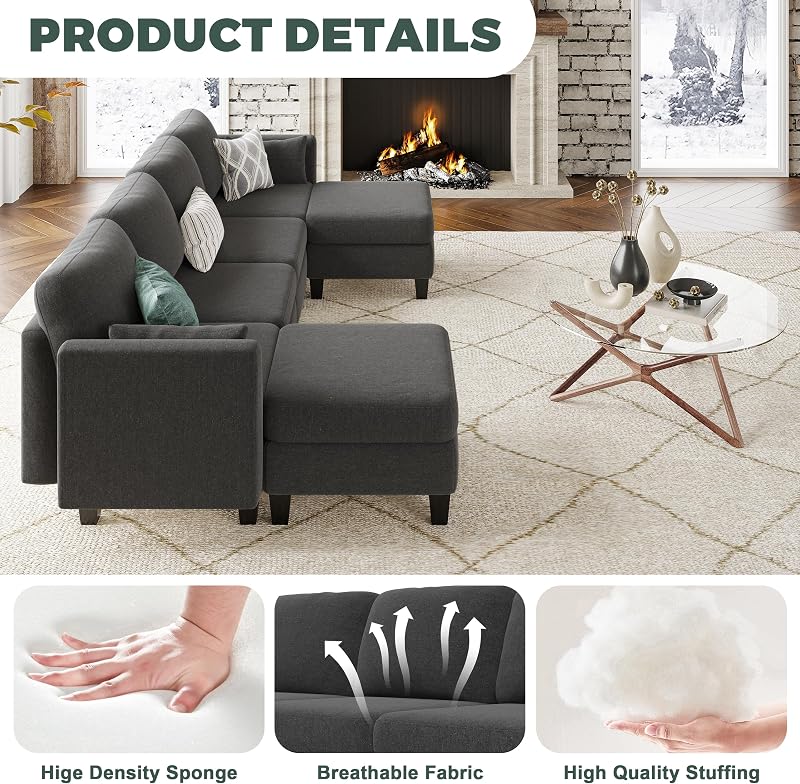 Dowiean Modular Sectional Sofa 6 Seaters Modular Sleeper Sofa Couch image 5