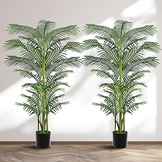 Artificial Palm Tree 6FT, Suntee Faux Plants Indoor and Outdoor 2 Pack, Tall Fake
