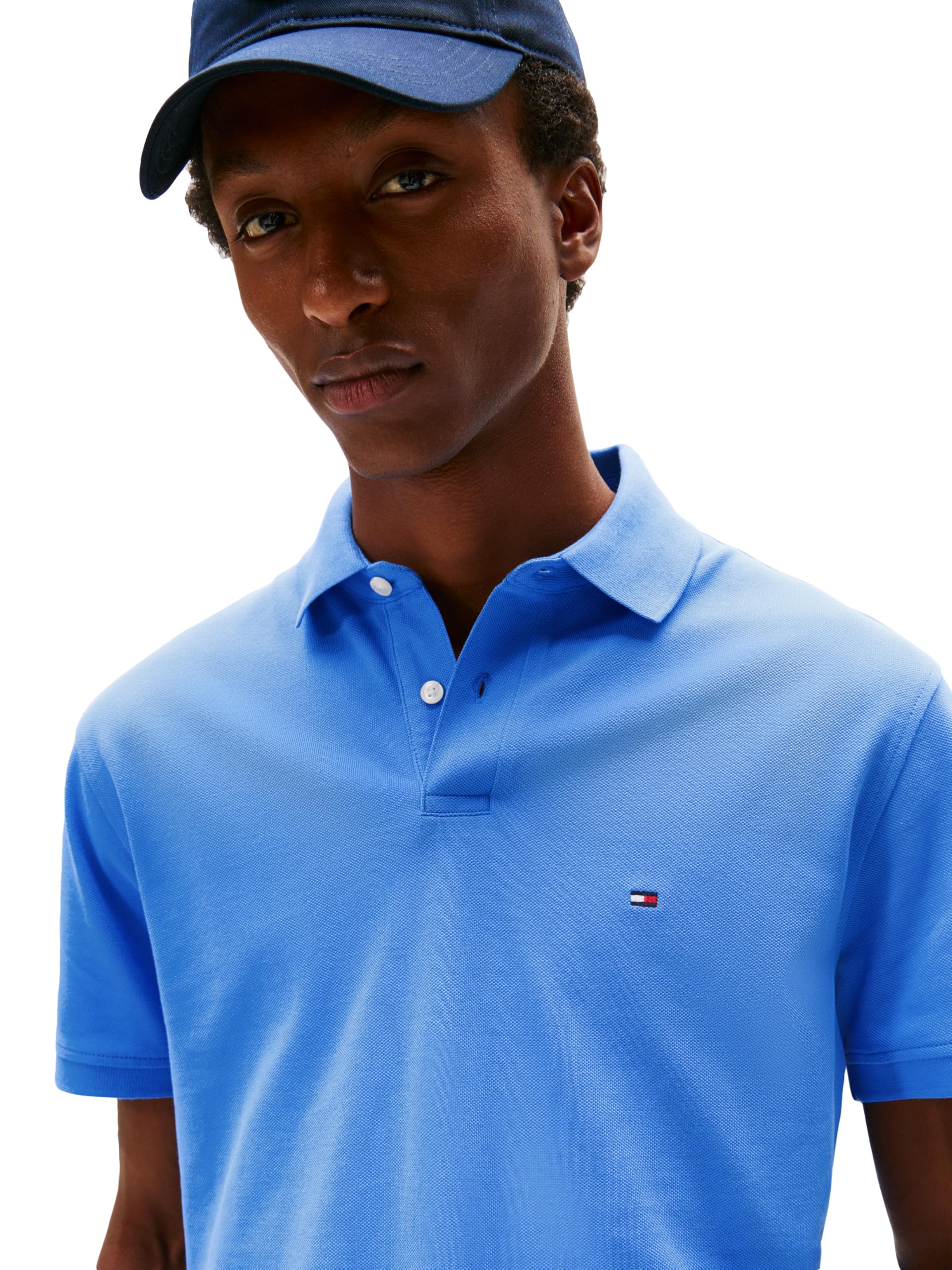 Tommy Hilfiger Adaptive Short Sleeve Polo Shirts In Classic Fit with Stretch and Organic Pique Cotton Polo de Manga Corta en Ajuste clásico con algodón piqué elástico y orgánico Hombre (Pack de 1)