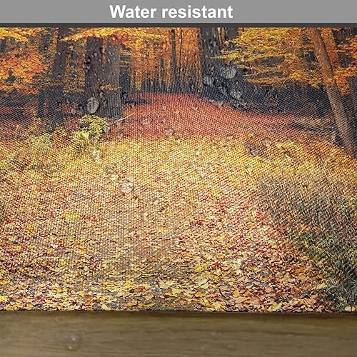 Miniatura 6 de Ambesonne Juego de 4 manteles individuales de tela lavable para mesa de comedor, tamaño estándar, diseño de bosque con diseño de hojas vívidas,