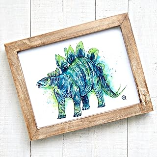 Stegosaurus, Boys Room Wall Art, Dinosaur Decor, Dinosaur Art, Dinosaur Painting | Professional Giclée Art Print of a Original Watercolor Stegosaurus Painting by Lisa Whitehouse | 5 Sizes