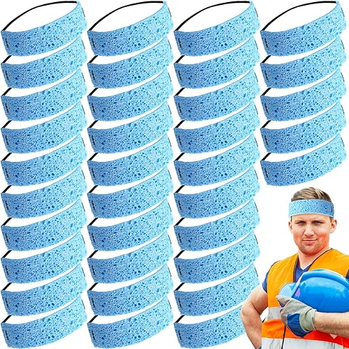 Pasimy 40 unidades de banda de sudor reutilizables para hombres y mujeres, para trabajo, casco deportivo, tamaño 8.7 x 1.6 x 0.12 pulgadas Pasimy 40 unidades de banda de sudor reutilizables para hombres y mujeres, para trabajo, casco deportivo, tamaño 8.7 x 1.6 x 0.12 pulgadas