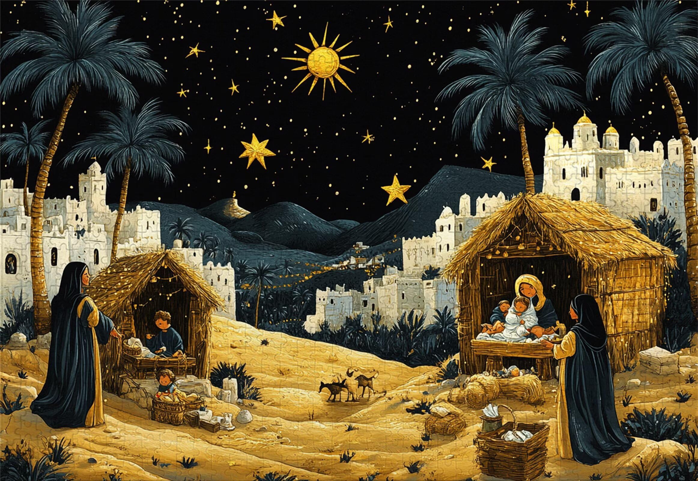Puzzle gwiaździste niebo, 1500 elementów, klasyczne puzzle dla dorosłych, drzewo, wyrafinowane, trudne, edukacyjne zabawki dla dzieci, drewniane puzzle, odpowiednie dla wszystkich grup wiekowych P-896