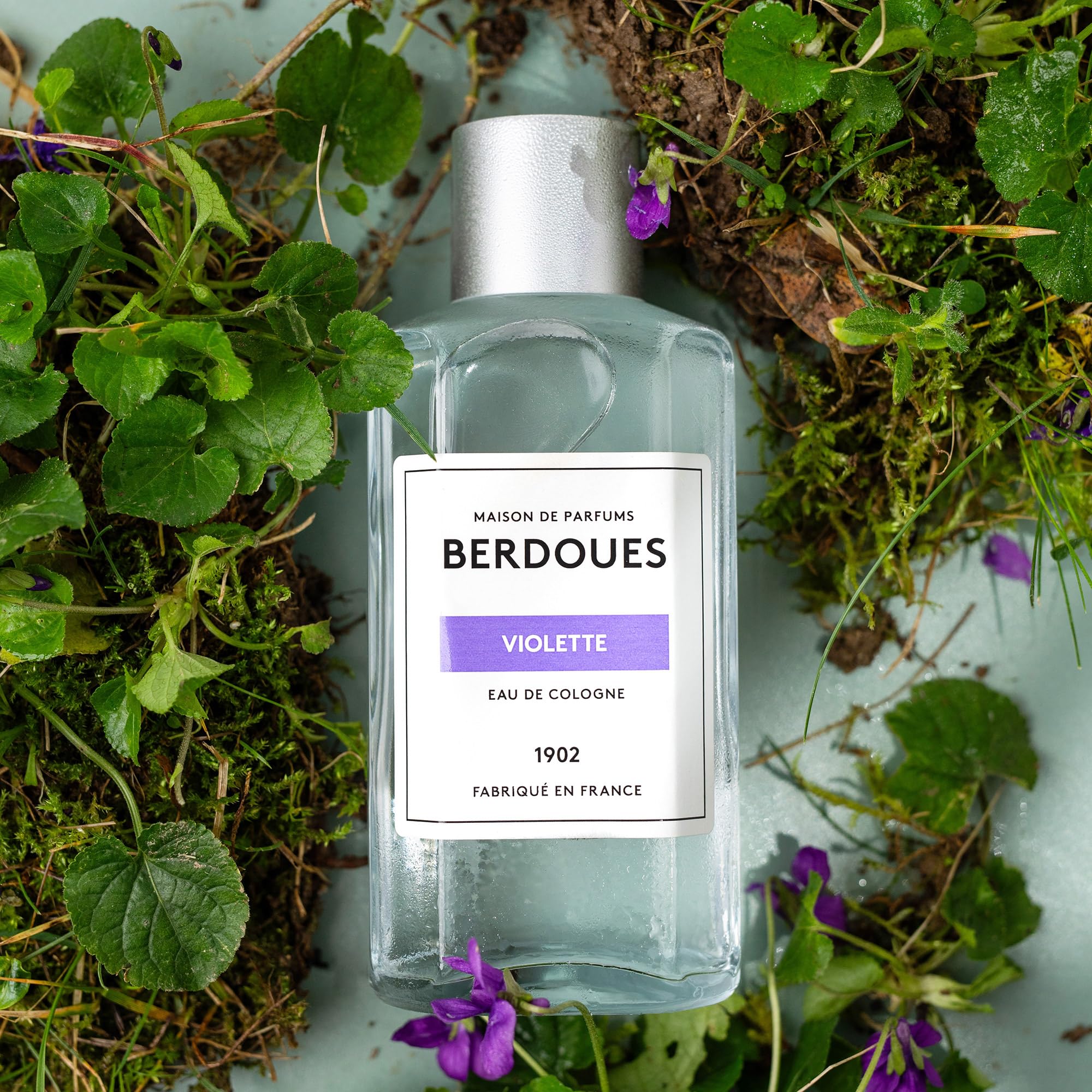 BERDOUES 1902 Eau de Cologne Violette, Fraîche et Délicate Made in France, Sans colorant Parfum femme et homme, recharge 480ml