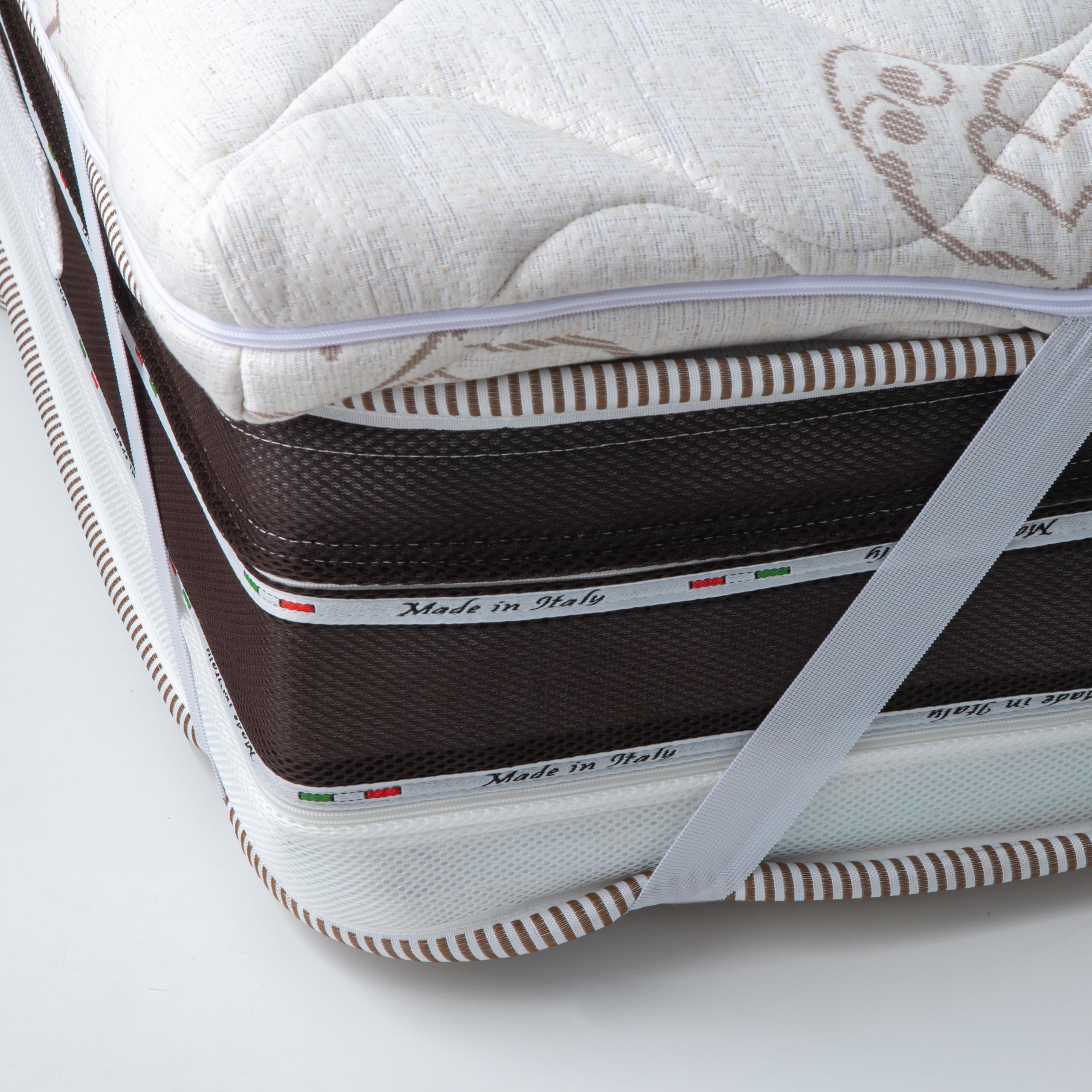 Topper Sfoderabile in Memory Foam con Tessuto Lino, 160x190 cm, Altezza 5 cm, Matrimoniale