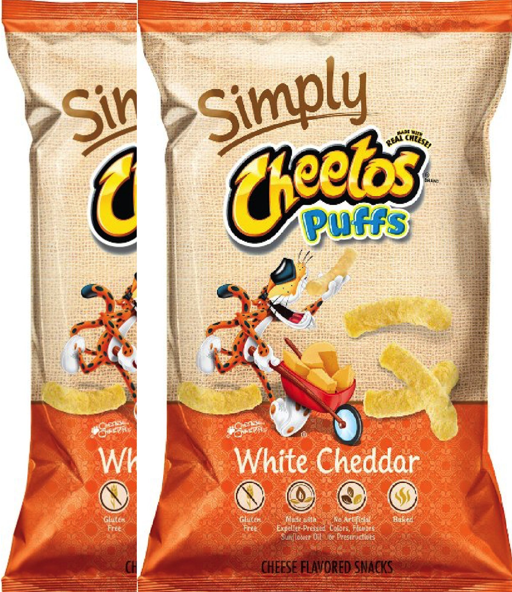 Cheetos Puffs Cheese Snacks, Simply White Cheddar Puffs 8 Ounce (pack of 2)
