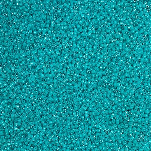 Miyuki Delica 11/0 Seed Beads - Glass Beads Bulk 5 Grams & Size 1.6mm 1000 Pieces Glass Seed Beads Turquoise (DB658)