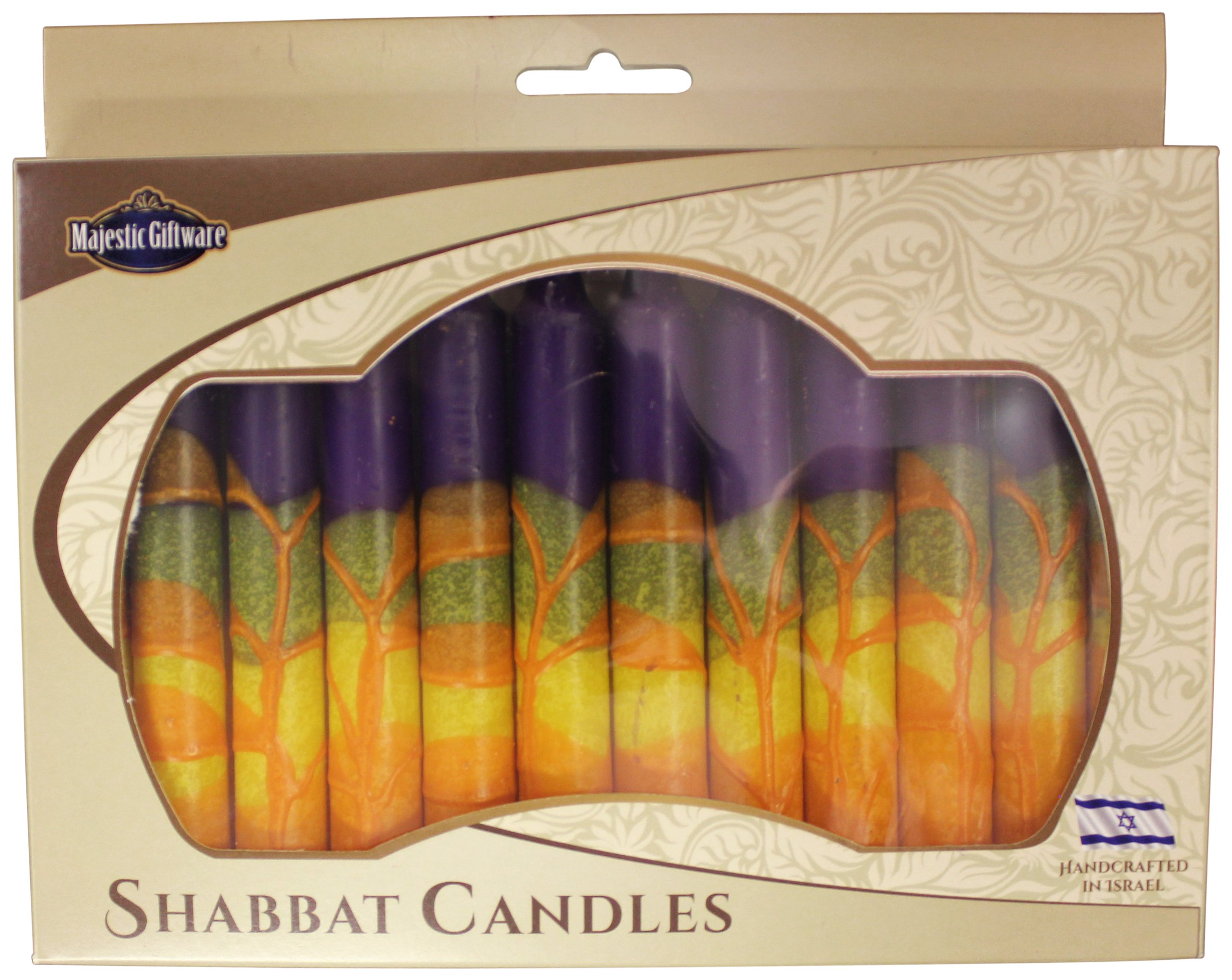 Majestic Giftware SC-SHHR-P Safed Shabbat Candle, 5-Inch, Harmony Purple, 12-Pack