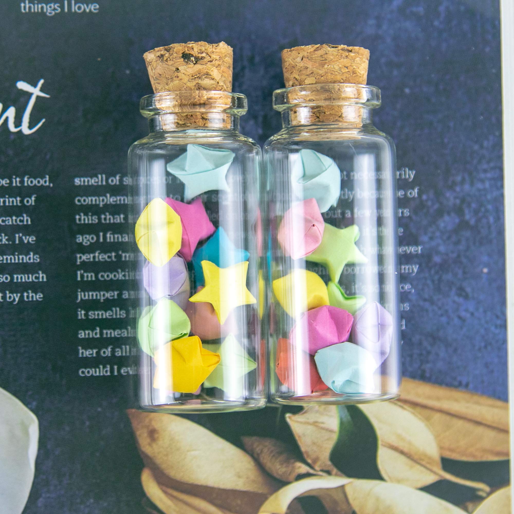 12pcs 30ml Botellas de Vidrio Mini Transparentes Con Corcho - Frascos Vacíos Pequeños Para Banquete de Boda (30ml-30x70x17mm)