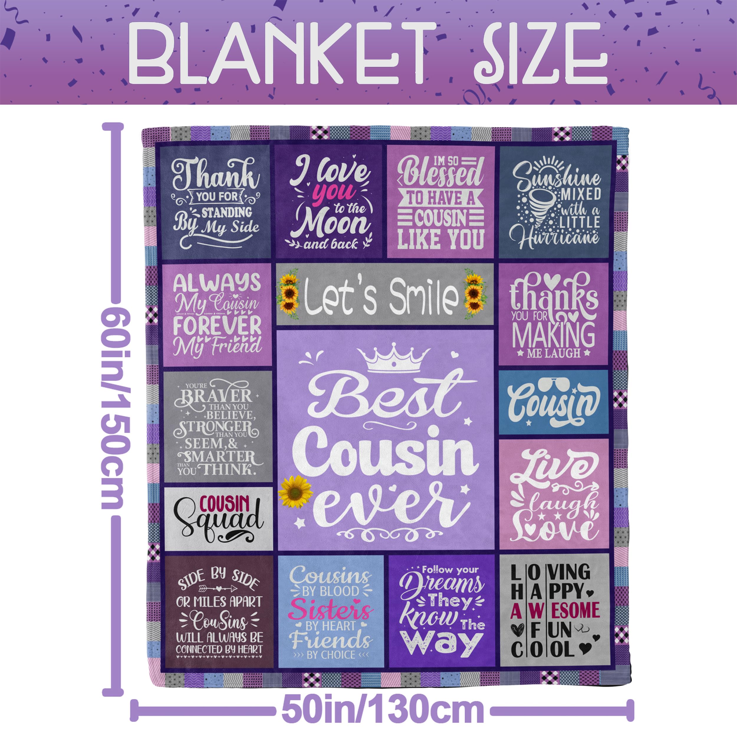 Cousin Geschenkdecke – 127x152 Cm, Weicher Flanell, Für Geburtstag, Weihnachten, Persönliches Geschenk