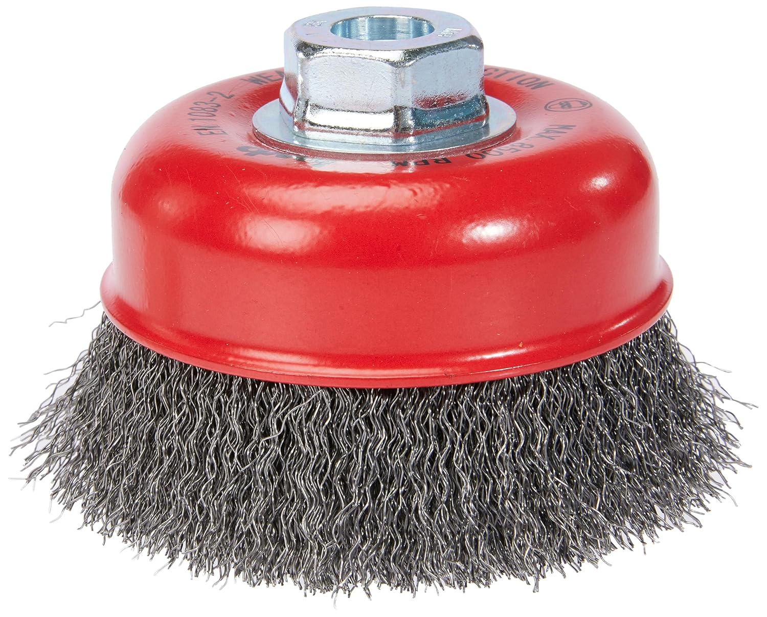 kwb AGGRESSO-Flex® Pot Brush for Angle Grinder Diameter 100 mm, M14 Thread Attachment, Corrugated HSS Steel Wire, for Metal and Stone