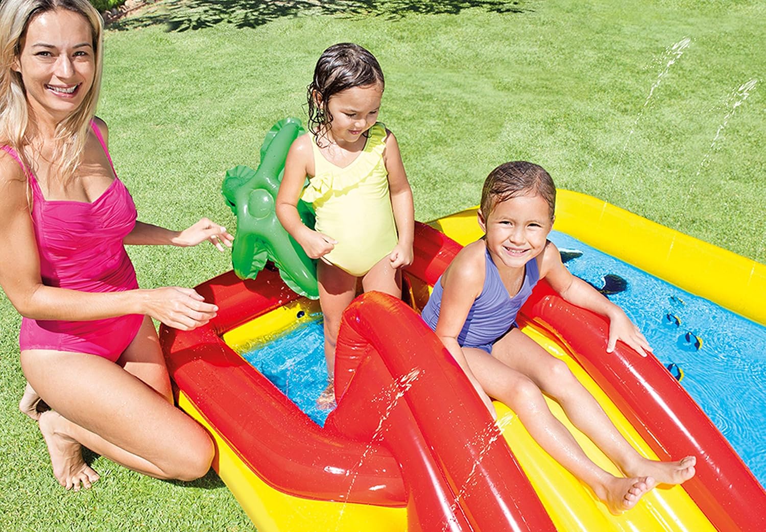 Intex Ocean Scene Kiddie Pool with Shade Canopy & Ocean Play Kiddie Pool & Games