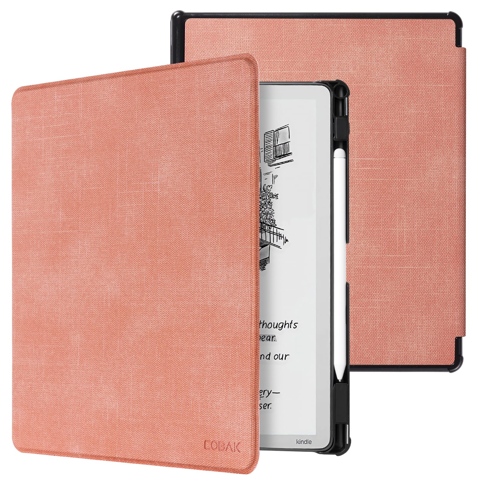 CoBak Case for 11" Kindle Scribe 3rd Generation 2026, Kindle Scribe Colorsoft - All New PU Leather Cover with Auto Sleep Wake, Pen Holder for Scribe 11" 2026 Released, Black — view 11
