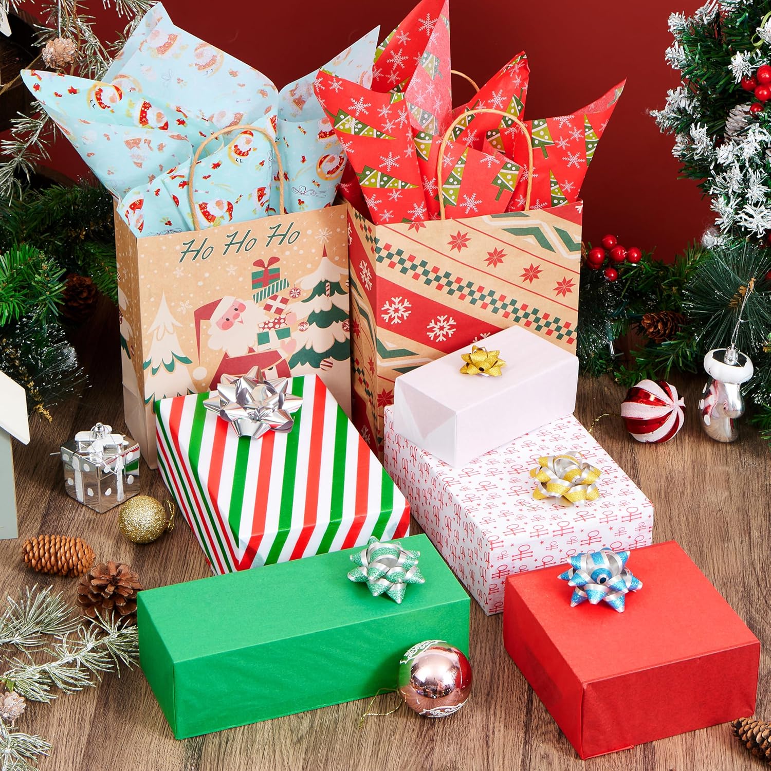 150 Sheets Christmas Tissue Paper Assorted Design; Easy and Fast