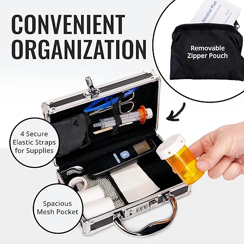 Miniatura 7 de Vaultz Estuche seguro para medicamentos con cerradura de combinación, paquete de 1 estuche, 8.35 x 5 x 2.5 pulgadas, color negro