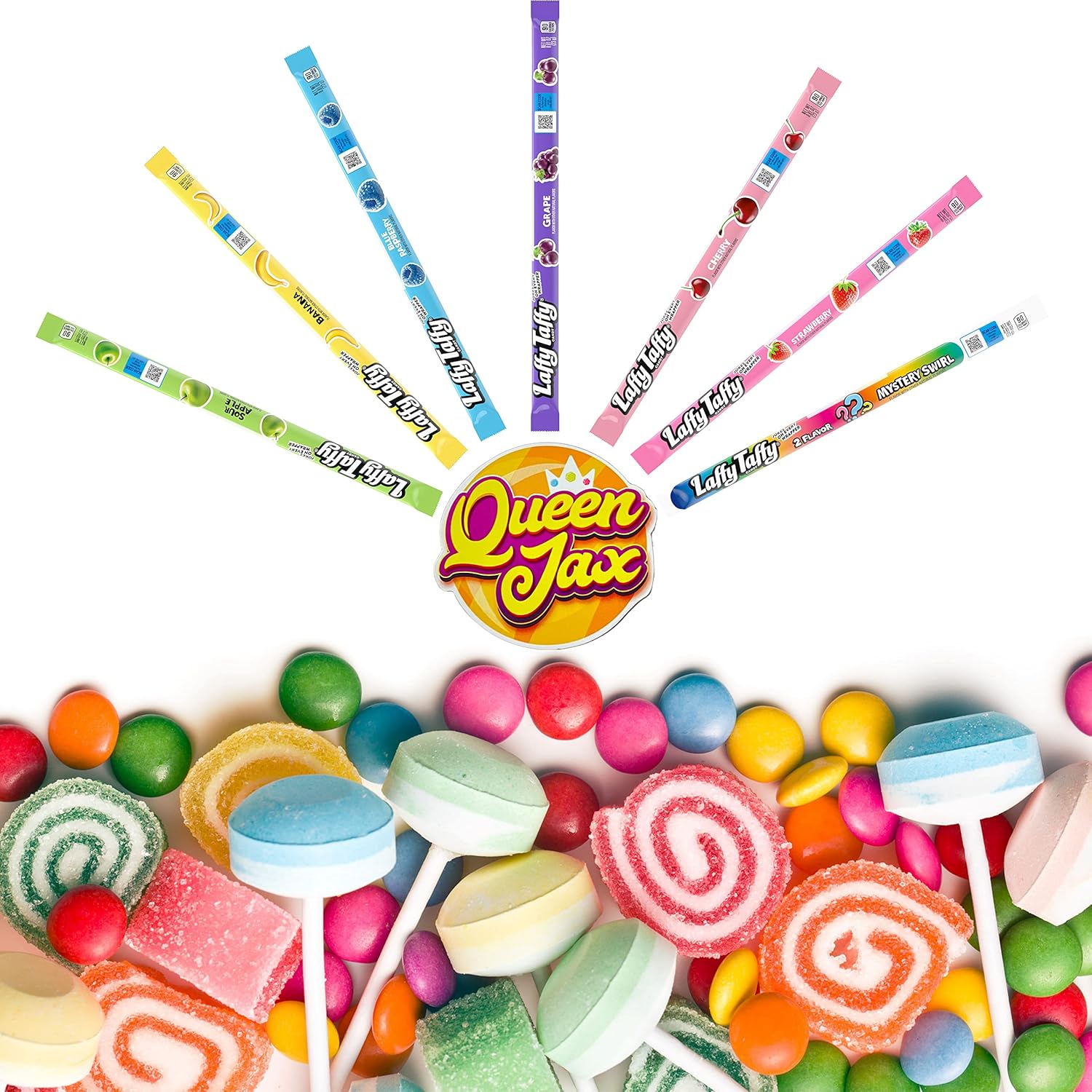 Laffy Taffy Ropes Variety Pack - 28 pack (4 of Each Flavor) – All 7 Flavor Individually Wrapped Candy Assortment – Banana Laffy Taffy, Blue Raspberry Laffy Taffy, Cherry Laffy Taffy, Grape Laffy