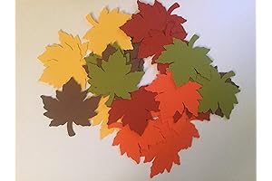50 Fall Leaves Die Cut Outs for Autumn Crafts, Cupcake Decor, and Leaf Paper Piecing