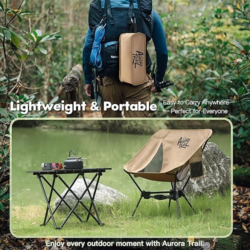 Miniatura 6 de Sillas de camping plegables compactas, silla de mochilero ultraligera portátil, diseño ligero, perfectas para camping, senderismo, picnic, viajes,