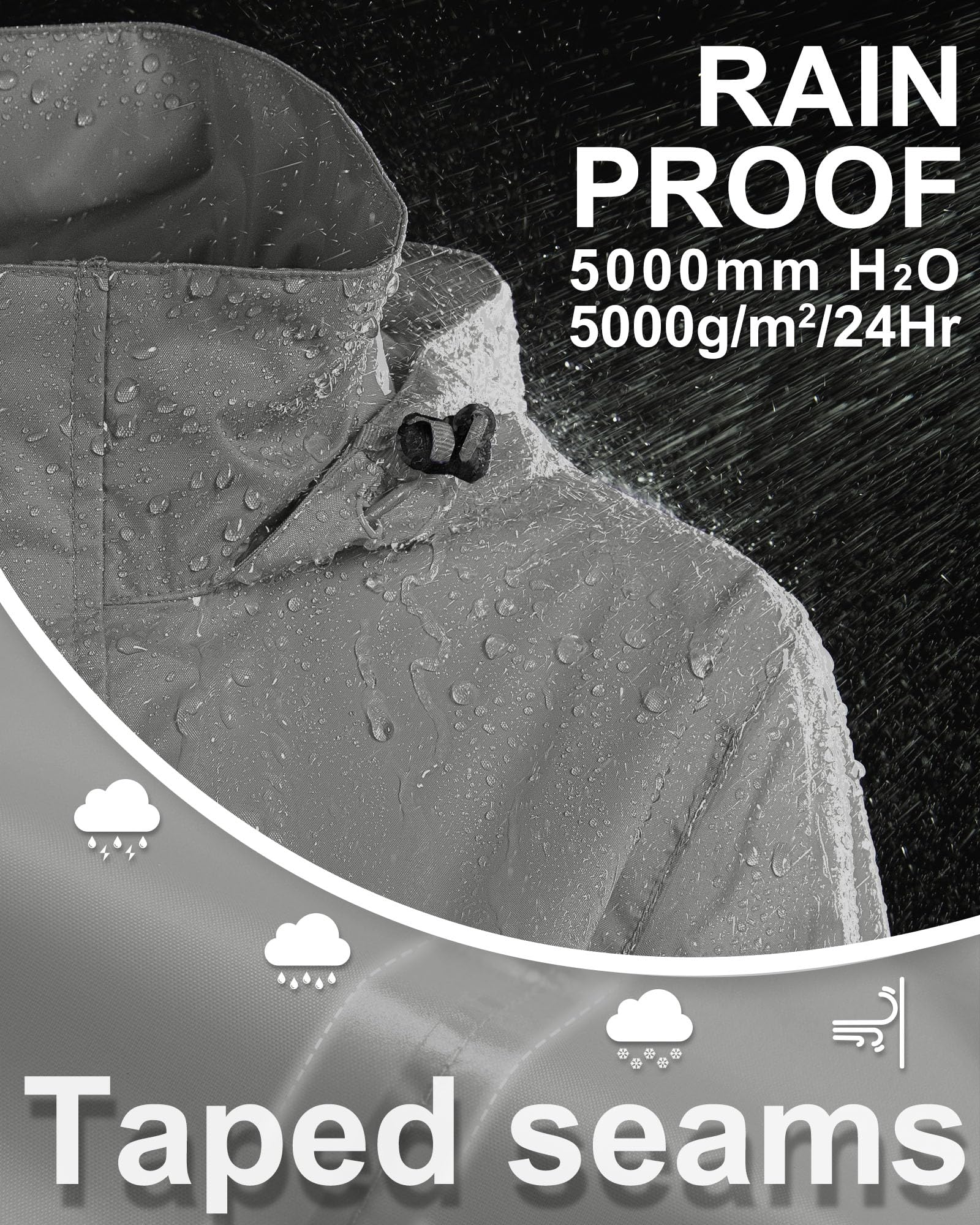 Veste de pluie compacte pour femme 33,000ft - imperméable légère avec capuche coupe-vent cyclisme
