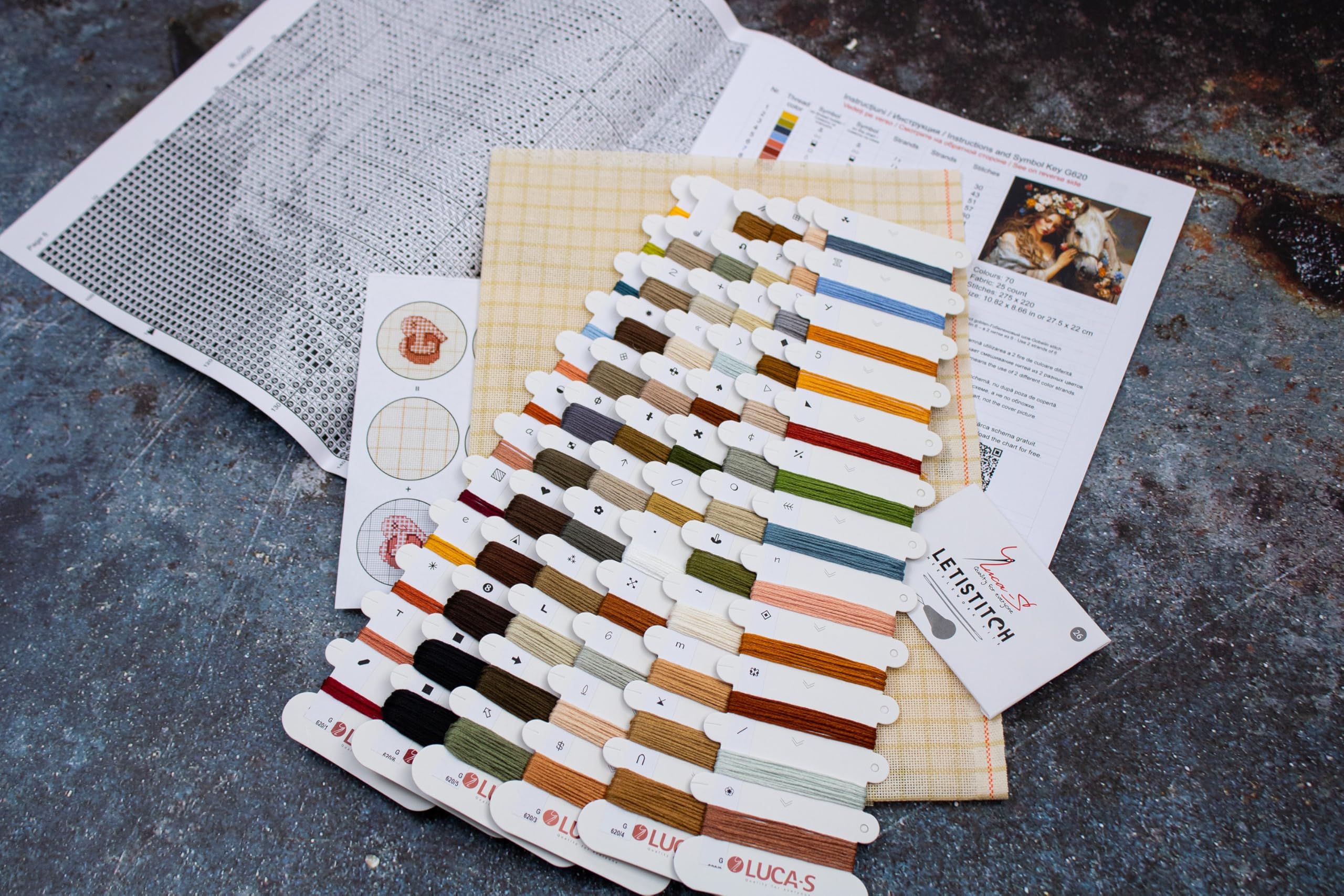 Luca-S Gobelin Stickpackung Gold Collection Die Blumenfee Zählmuster, Multifarbig
