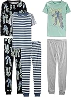 Vista 18 de Simple Joys by Carter's Conjunto de pijama de algodón ajustado de 6 piezas para bebés, niños pequeños y niñas, paquete de 3