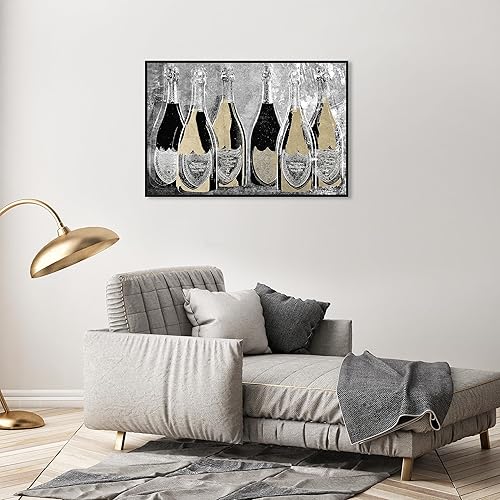 Miniatura 5 de The Oliver Gal Artist Co. Drinks and Spirits - Lienzo enmarcado para pared, diseño de Dom Party Glam, champán para decoración del hogar, 36 x 24