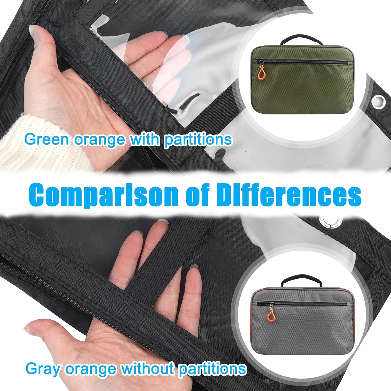 AGOOL Bait Binder Fishing Tackle Bag Waterproof Soft Plastic Bait Storage Lure Bag Portable Multi-Pocket Fishing Gear Organizer for Baits、Hooks、Sinkers & Terminal Tackle Accessories (Green-orange)